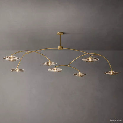 Lily Arcing Glass Round Chandelier 96"