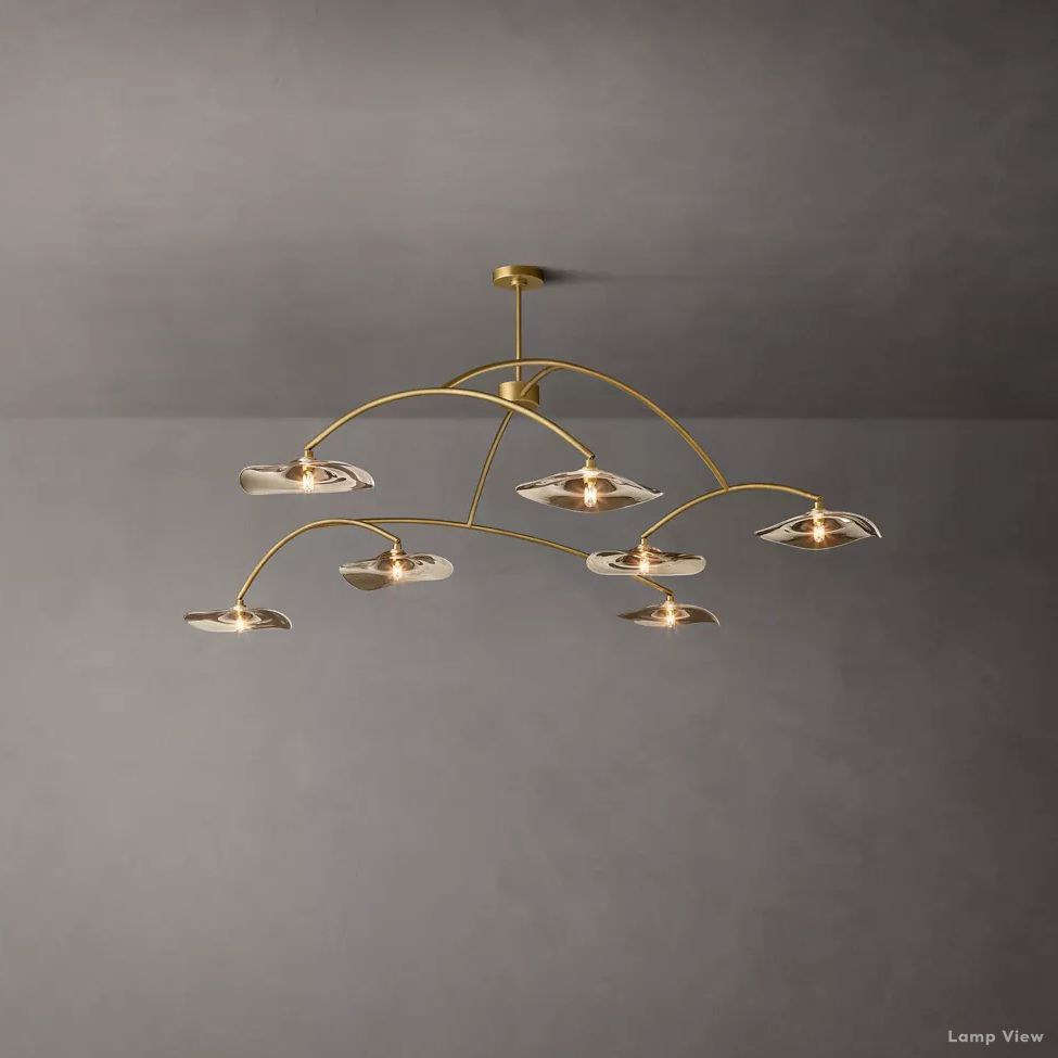 Lily Arcing Glass Round Chandelier 96"