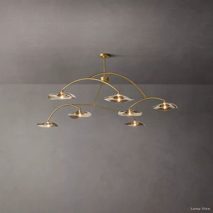 Lily Arcing Glass Round Chandelier 96"