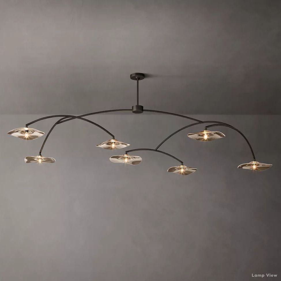 Lily Arcing Glass Round Chandelier 96"