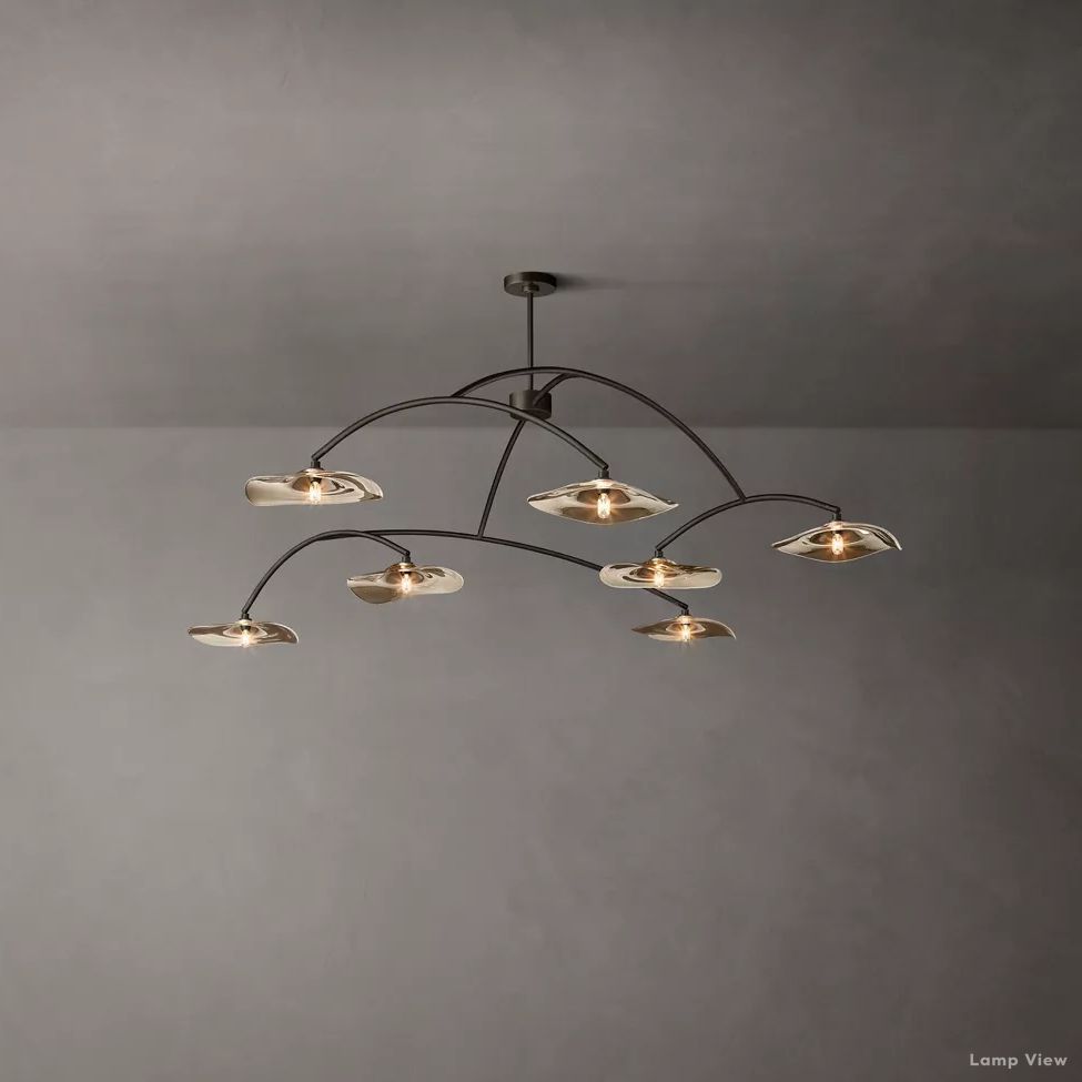 Lily Arcing Glass Round Chandelier 96"
