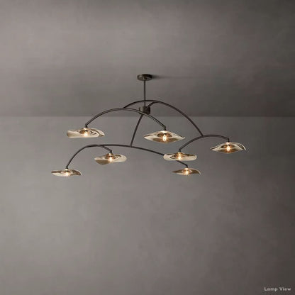 Lily Arcing Glass Round Chandelier 96"
