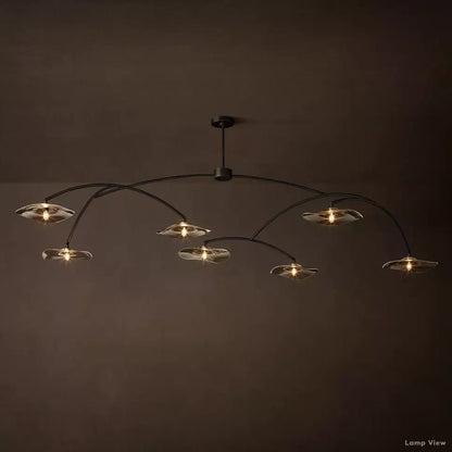Lily Arcing Glass Round Chandelier 96"