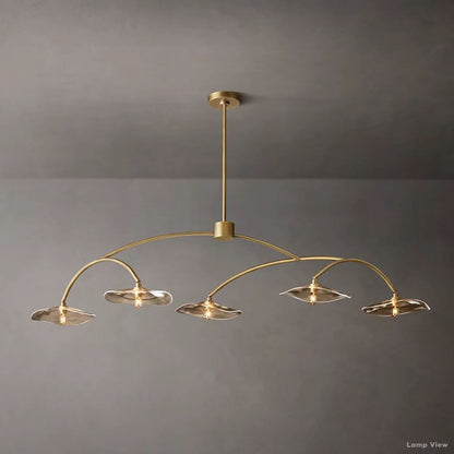 Lily Arcing Glass Linear Chandelier 60"