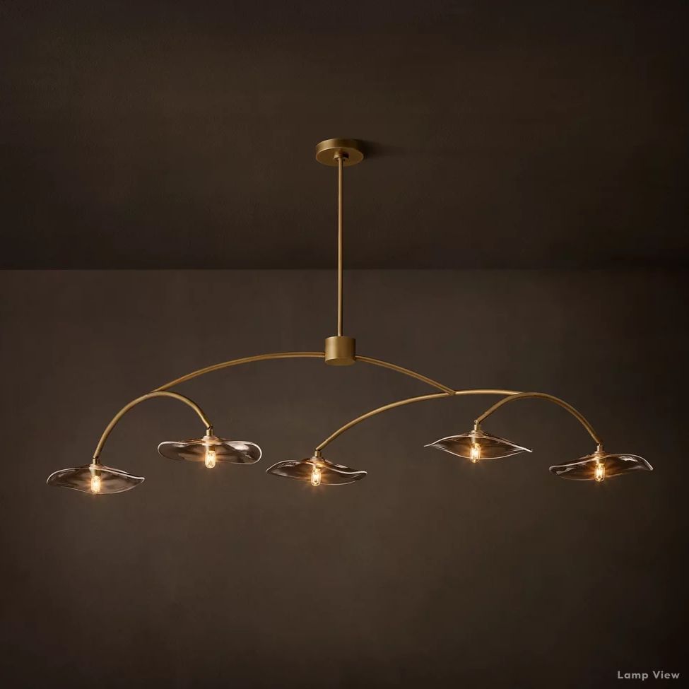 Lily Arcing Glass Linear Chandelier 60"