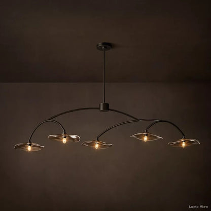 Lily Arcing Glass Linear Chandelier 60"