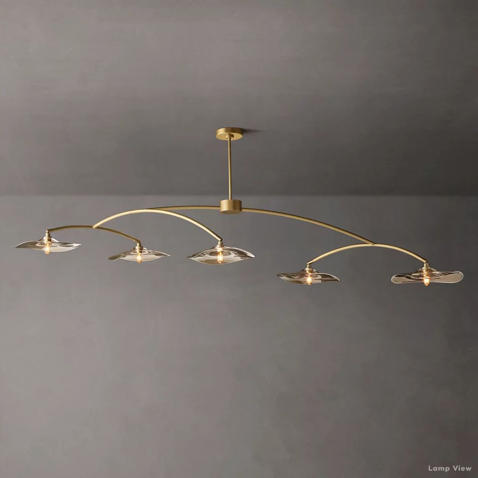 Lily Arcing Glass Linear Chandelier 80"