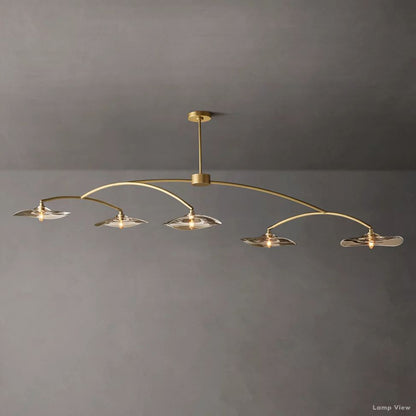 Lily Arcing Glass Linear Chandelier 80"