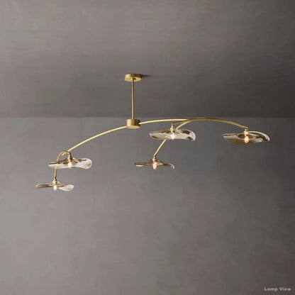 Lily Arcing Glass Linear Chandelier 80"
