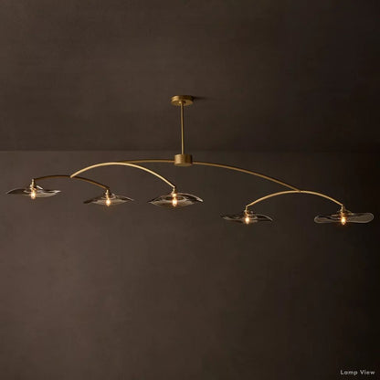 Lily Arcing Glass Linear Chandelier 80"