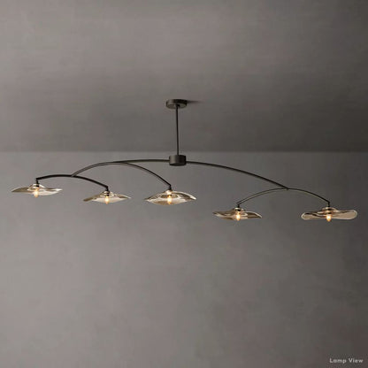 Lily Arcing Glass Linear Chandelier 80"