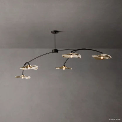 Lily Arcing Glass Linear Chandelier 80"