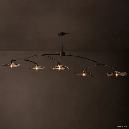 Lily Arcing Glass Linear Chandelier 80"