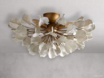 Lunaria Organic Floral Flush Mount