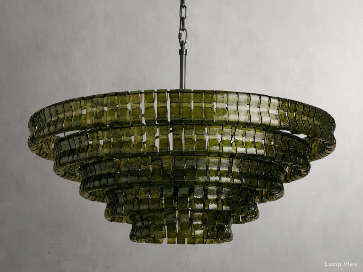 Ghiaccio Artisanal Glass Round Chandelier