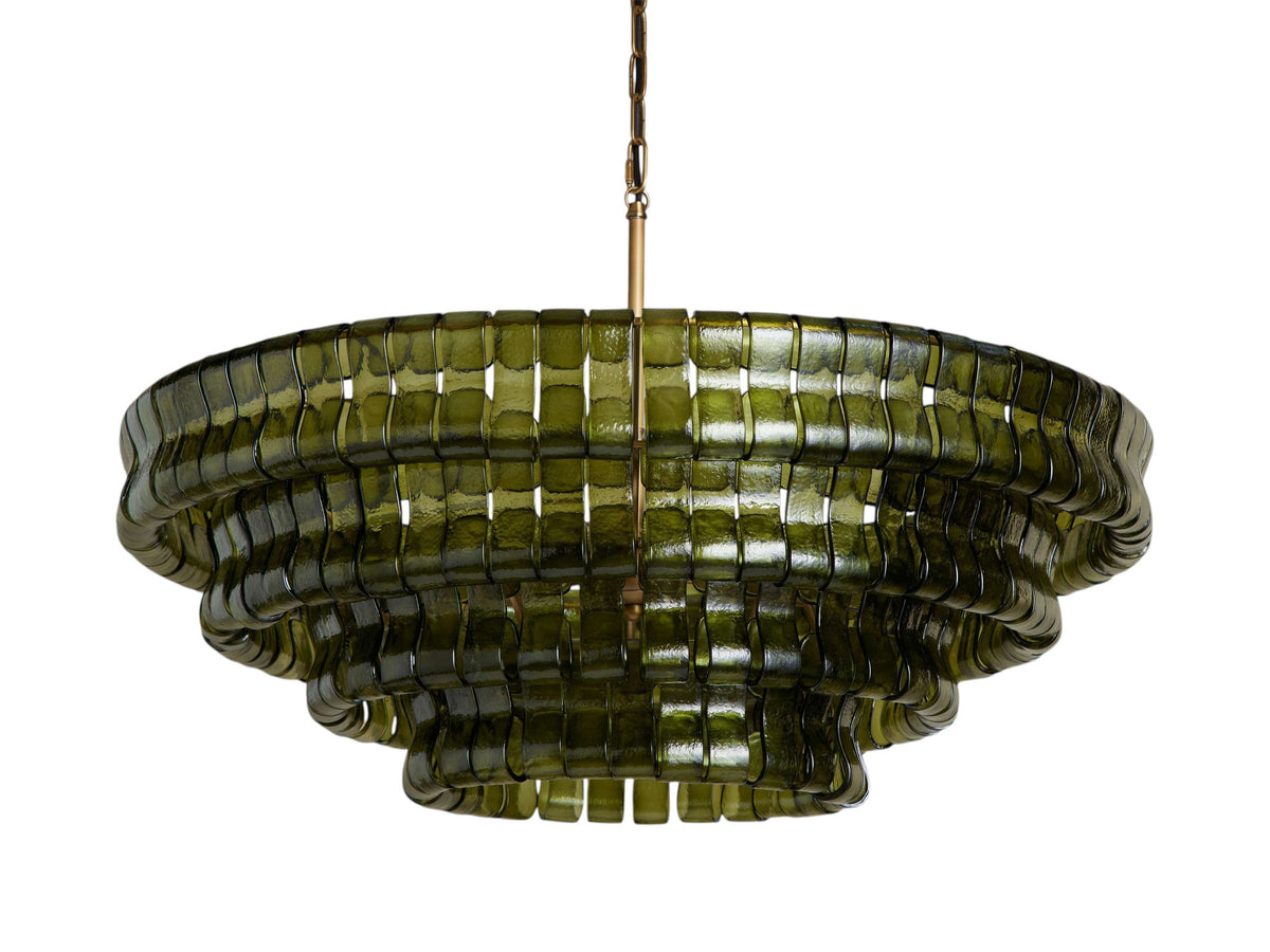 Ghiaccio Artisanal Glass Round Chandelier