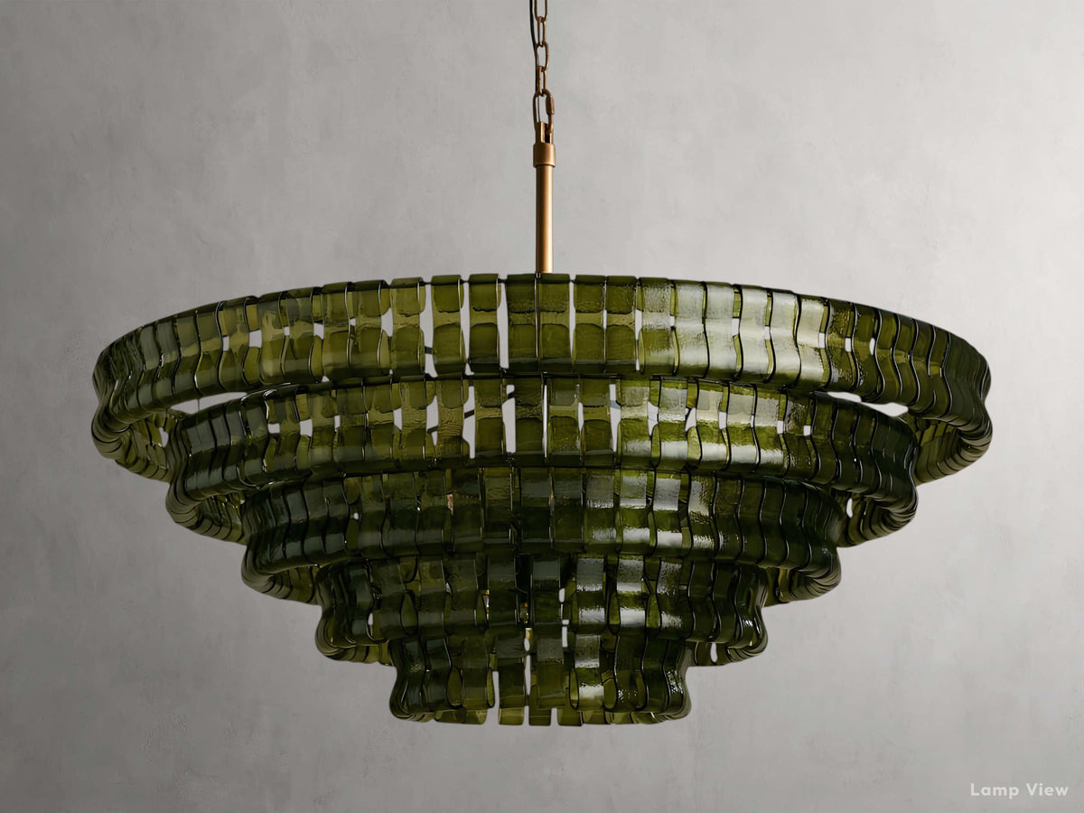 Ghiaccio Layered Glass Round Chandelier
