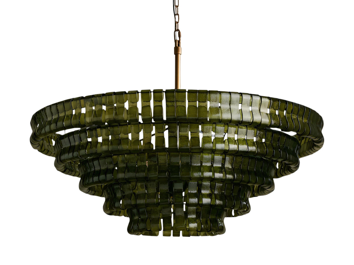 Ghiaccio Layered Glass Round Chandelier