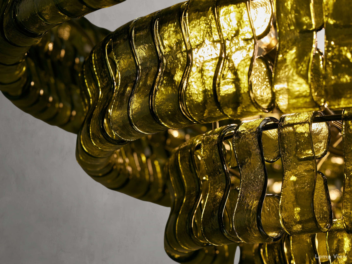 Ghiaccio Layered Glass Round Chandelier
