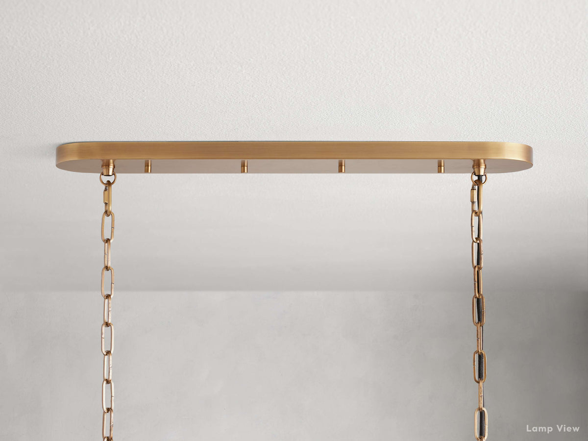 Ghiaccio Layered Glass Oval Chandelier