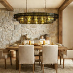 Ghiaccio Artisanal Glass Oval Chandelier