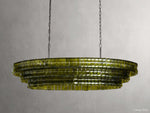 Ghiaccio Layered Glass Oval Chandelier