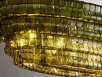 Ghiaccio Layered Glass Oval Chandelier
