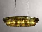 Ghiaccio Layered Glass Oval Chandelier