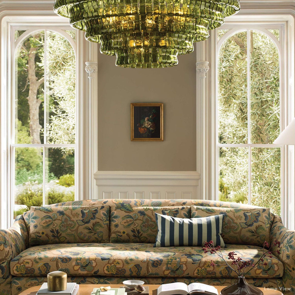 Ghiaccio Layered Glass Round Chandelier