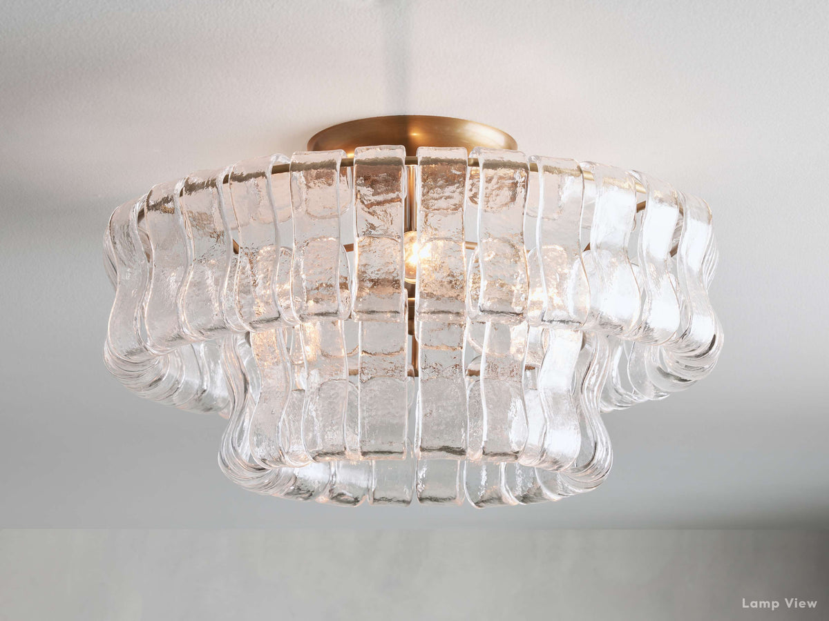 Ghiaccio Hooked Glass Flush Mount