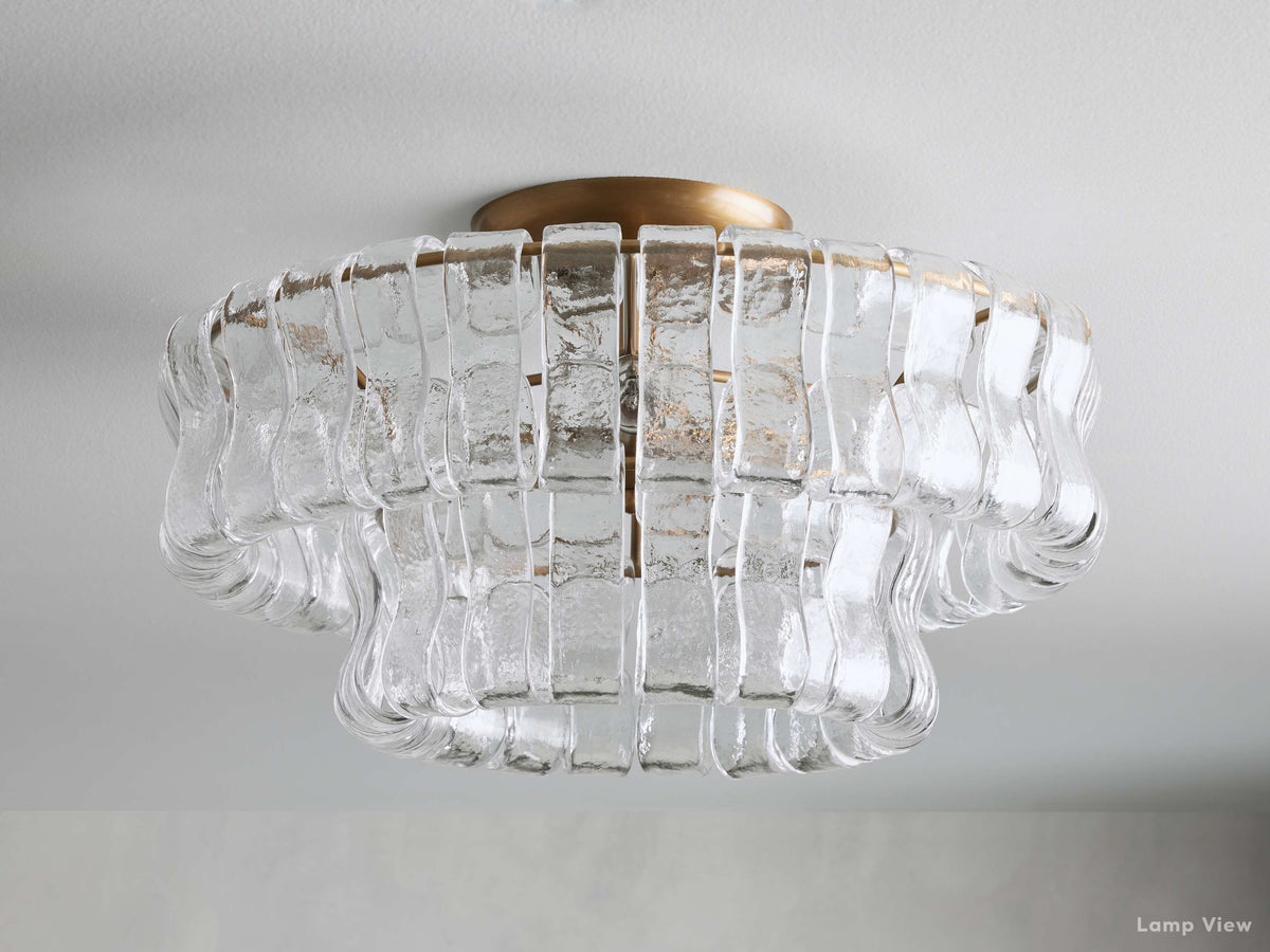 Ghiaccio Hooked Glass Flush Mount