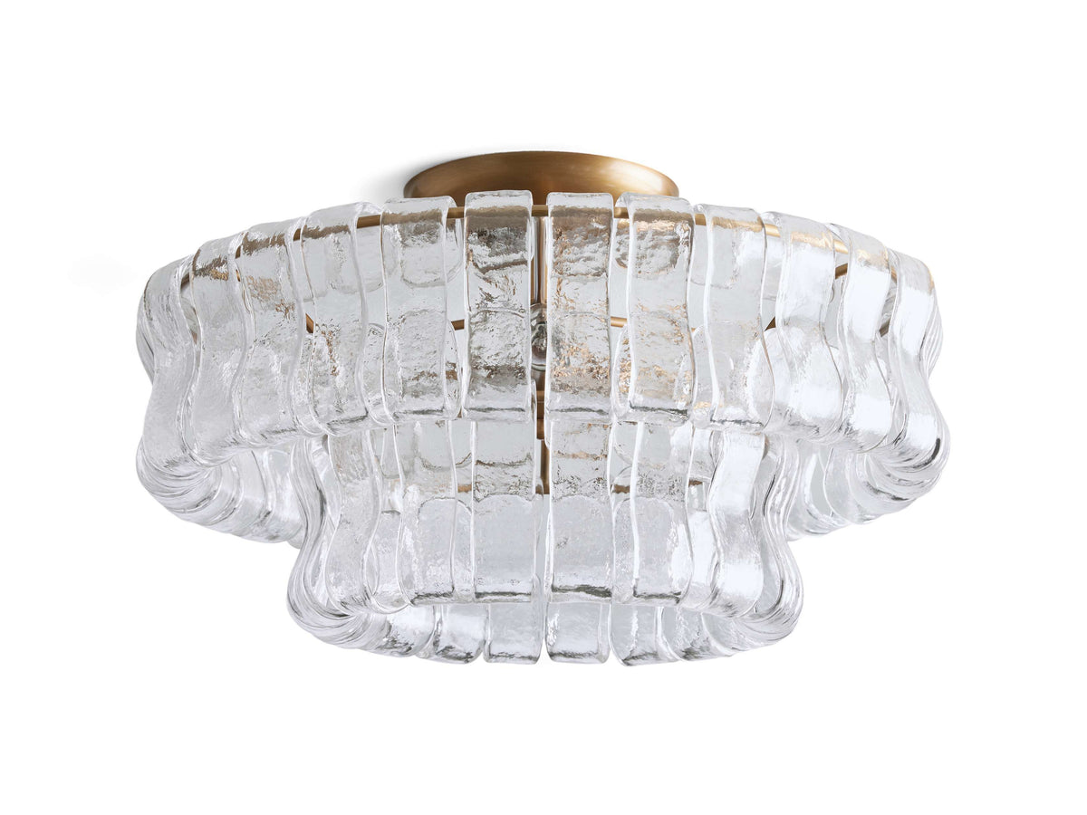 Ghiaccio Hooked Glass Flush Mount