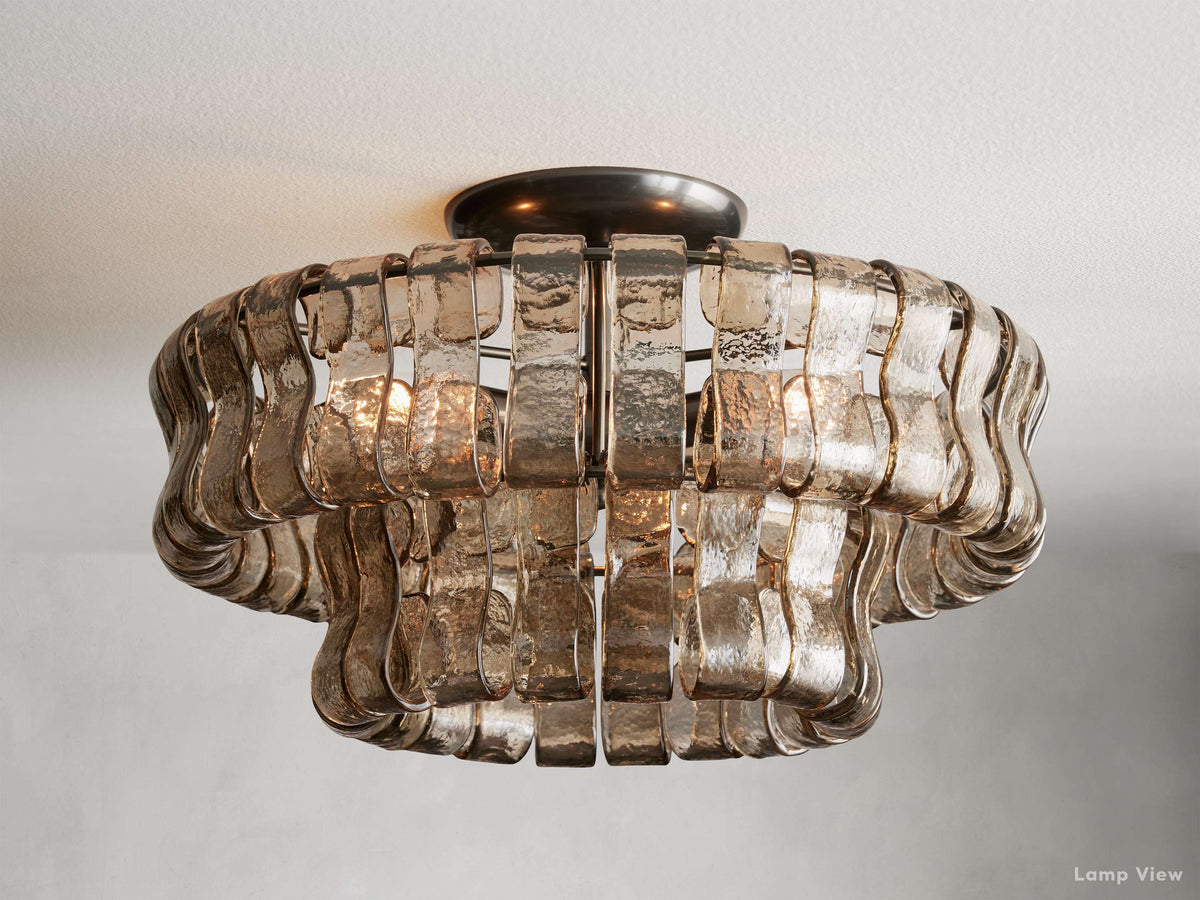 Ghiaccio Hooked Glass Flush Mount