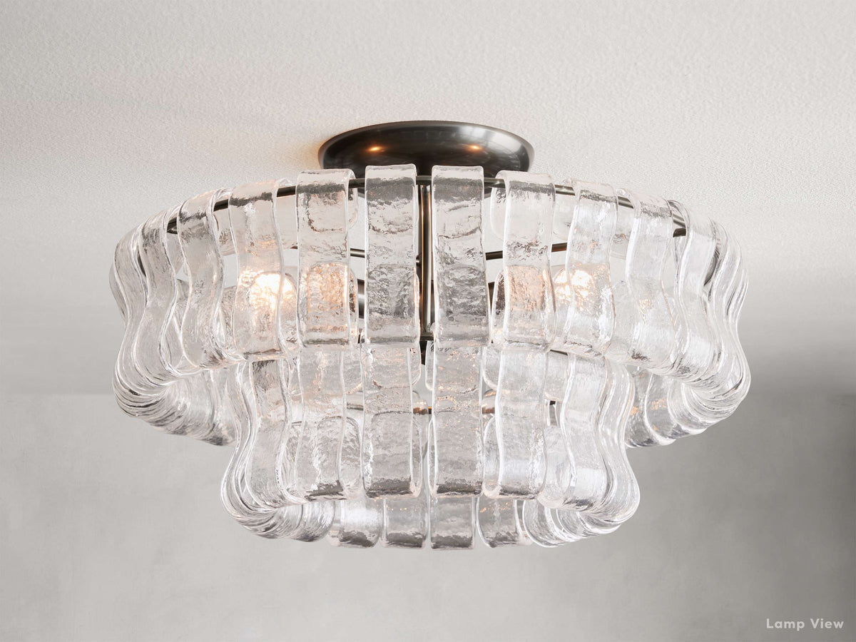 Ghiaccio Hooked Glass Flush Mount