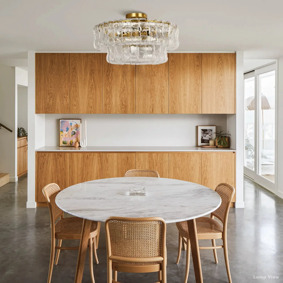 Ghiaccio Hooked Glass Flush Mount