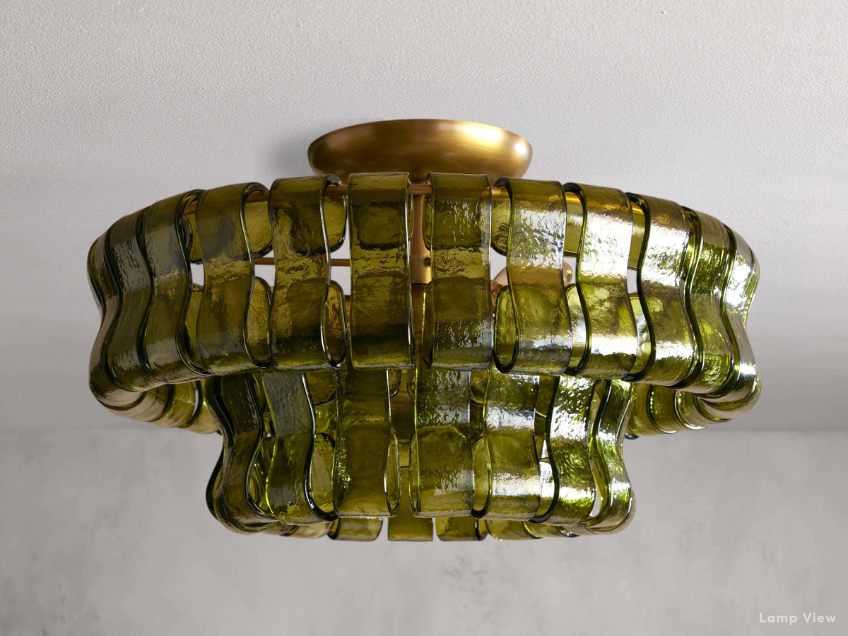 Ghiaccio Hooked Glass Flush Mount