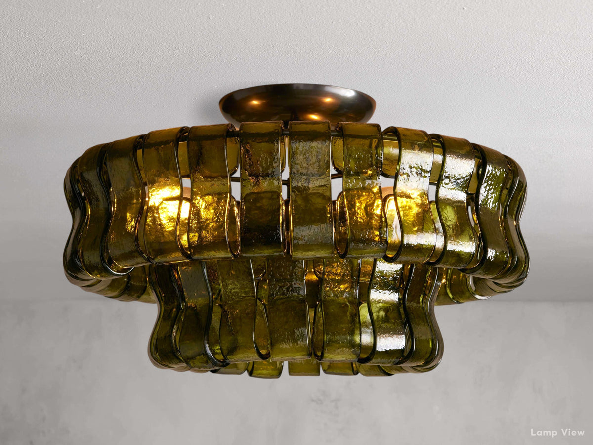 Ghiaccio Hooked Glass Flush Mount