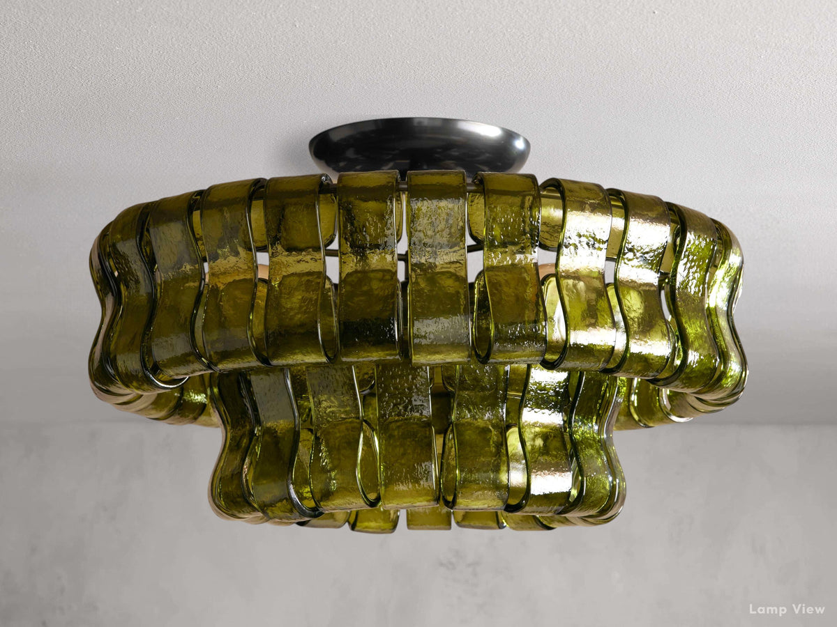 Ghiaccio Hooked Glass Flush Mount