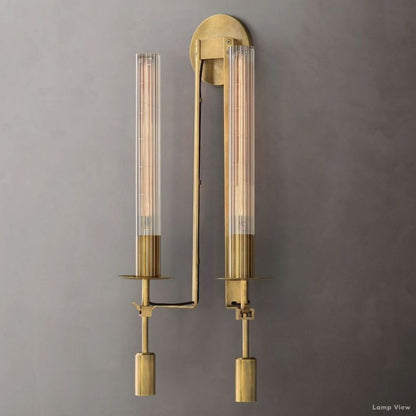 Fontanelle Modernist Glass Double Wall Sconce