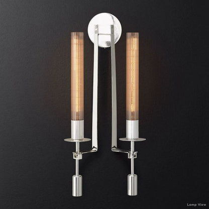 Fontanelle Modernist Glass Double Wall Sconce