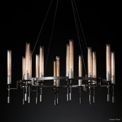 Fontanelle Modernist Glass Round Chandelier 46"