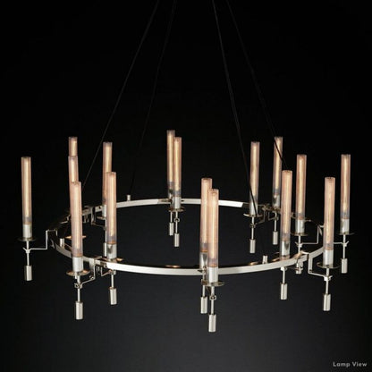Fontanelle Modernist Glass Round Chandelier 58"