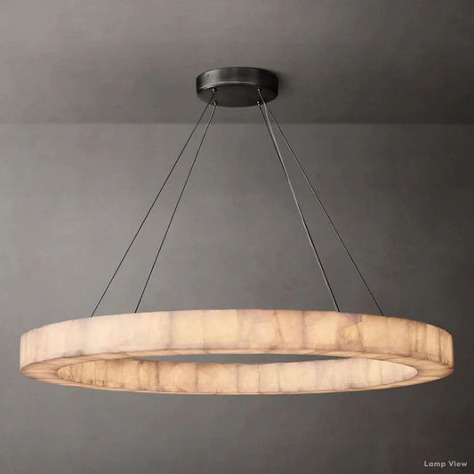 Rivage Lueur Alabaster Round Chandelier 60"