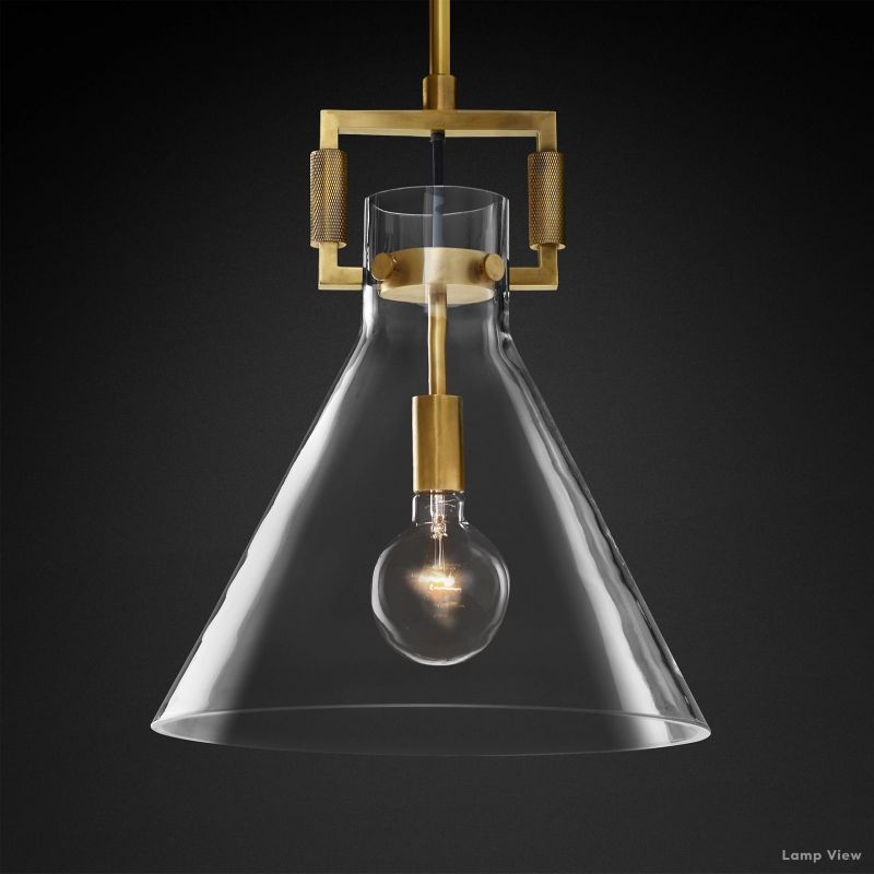 Machinist Glass Funnel Pendant Light