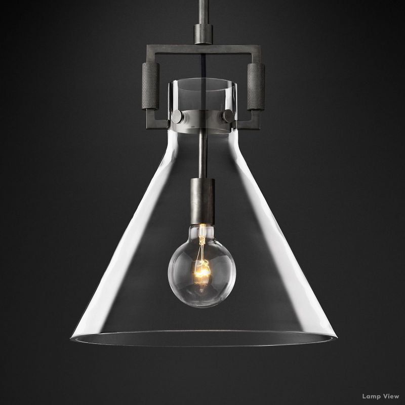 Machinist Glass Funnel Pendant Light