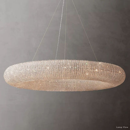 Halo Granular Crystal Round Chandelier 59"