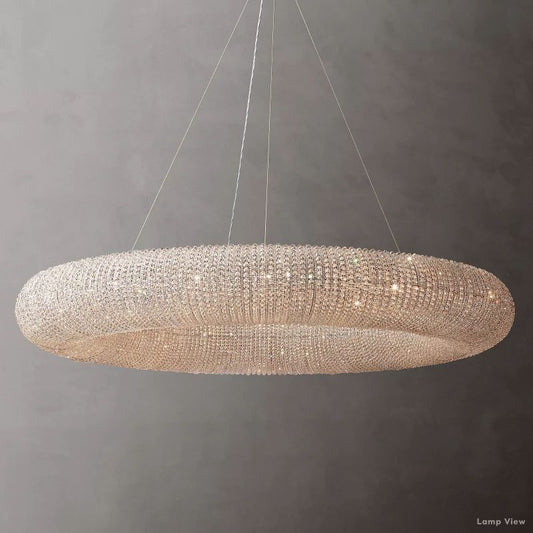 Halo Granular Crystal Round Chandelier 59"