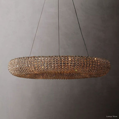 Halo Granular Crystal Round Chandelier 32"