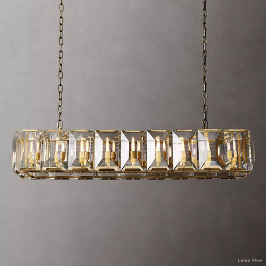 Harlow Mitered Crystal Rectangle Chandelier 62"