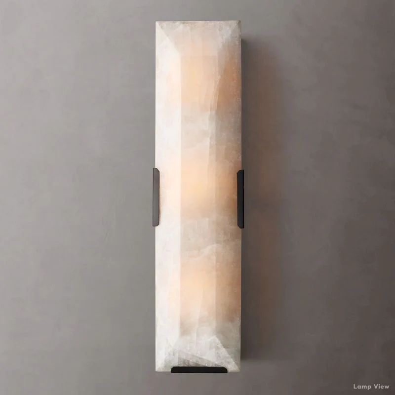 Harlow Mitered Calcite Linear Wall Sconce